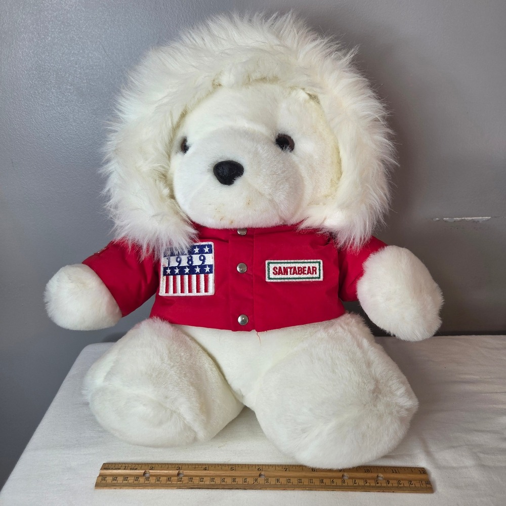 Vintage 1989 Santabear Dayton Hudson Polar Bear Plush Red Gore-Tex Parka 12in